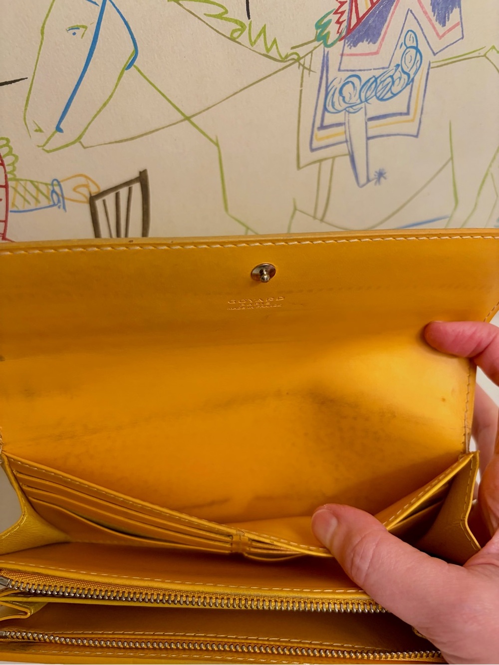 Goyard—Authentic Varenne leather wallet, yellow - Picture 6 of 8